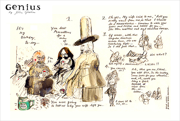 Genius cartoon 1979 © John Glashan