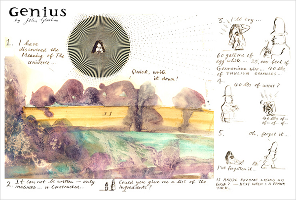 Genius cartoon 1978 © John Glashan