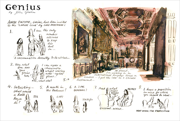 Genius cartoon 1978 © John Glashan