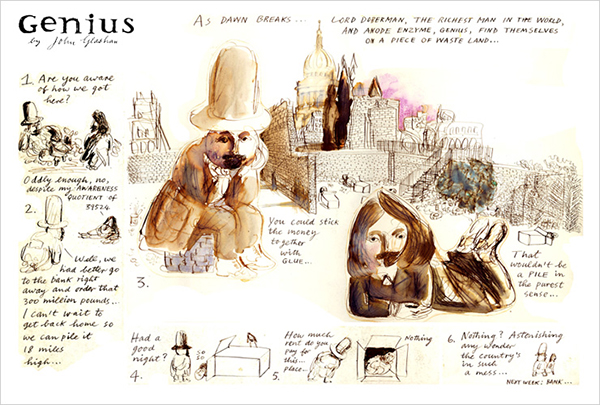 Genius cartoon 1978 © John Glashan