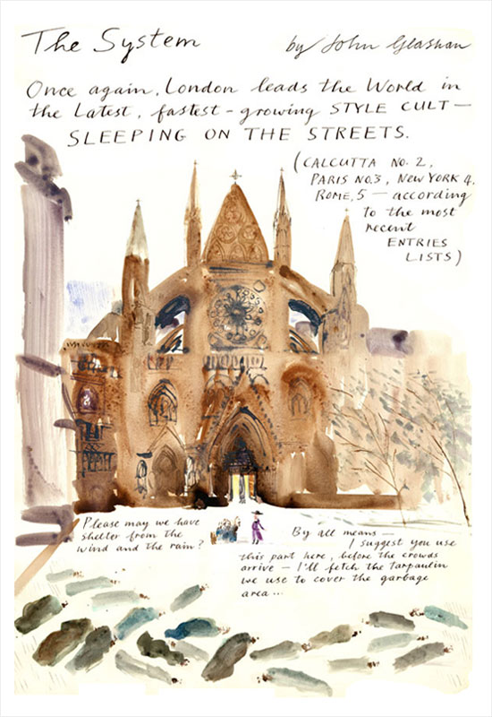 Cartoon for Time Out 1986 © John Glashan